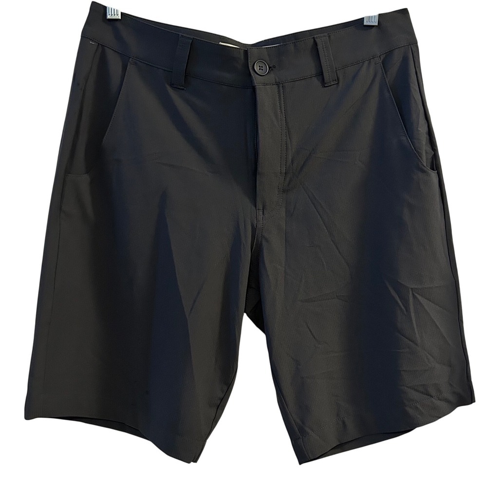 COASTAORO Mens Flat Front Performance Shorts Charcoal Gray Size 33‎